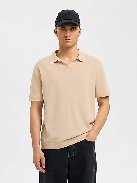 SELECTED Poloshirt "SLHMATTIS SS KNIT SUN OPEN POLO NOOS" günstig online kaufen