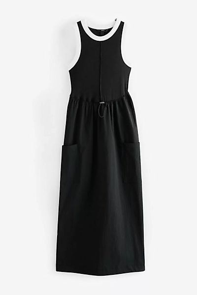 Next Jerseykleid Geripptes Trägerkleid mit Taschen im Webstoffmix (1-tlg) günstig online kaufen
