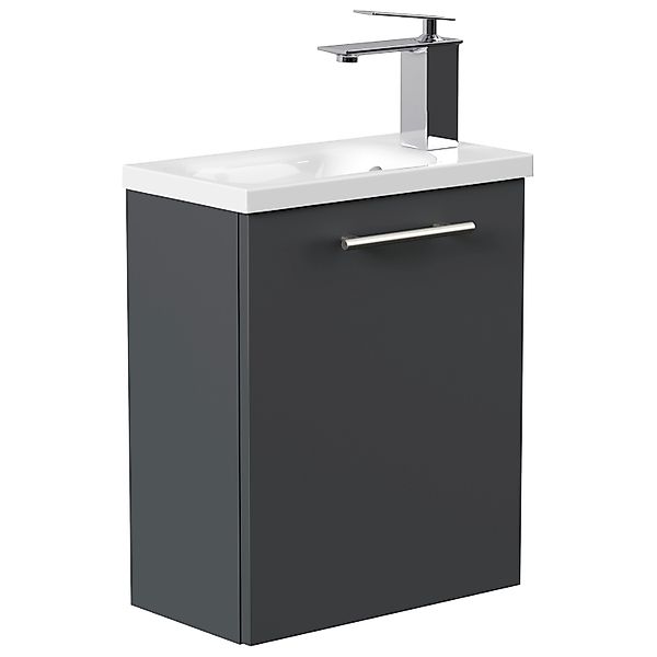 Posseik Badmöbel Pieni Slimline für Gäste-WC 40 cm SoftClose Grafit günstig online kaufen