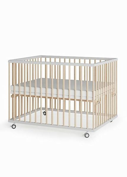 Sämann Babybett Laufgitter 75x100 cm Matratze Basic weiß/natur Premium Koll günstig online kaufen