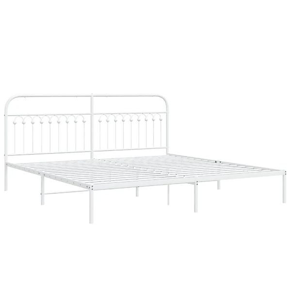 vidaXL Bettgestell mit Kopfteil Metall Weiß 200x200 cm 376656 günstig online kaufen