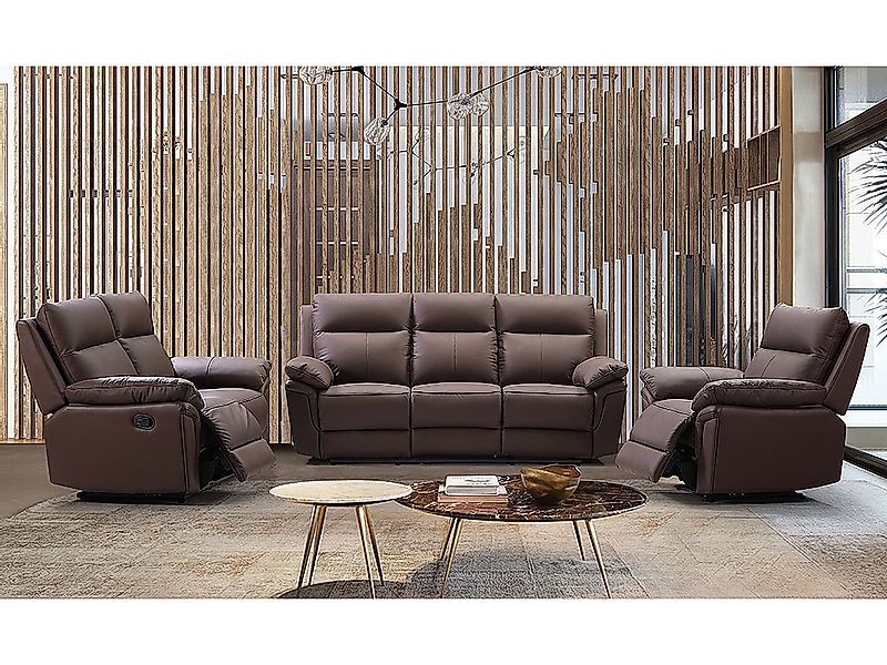 Relaxsofa 2-Sitzer - Büffelleder - Braun - PAKITA günstig online kaufen