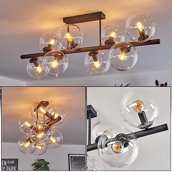 hofstein Deckenleuchte Deckenlampe aus Metall/Glas in günstig online kaufen
