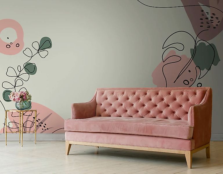 living walls Fototapete »ARTist Drawn Leaves« Vlies, Wand, Schräge günstig online kaufen