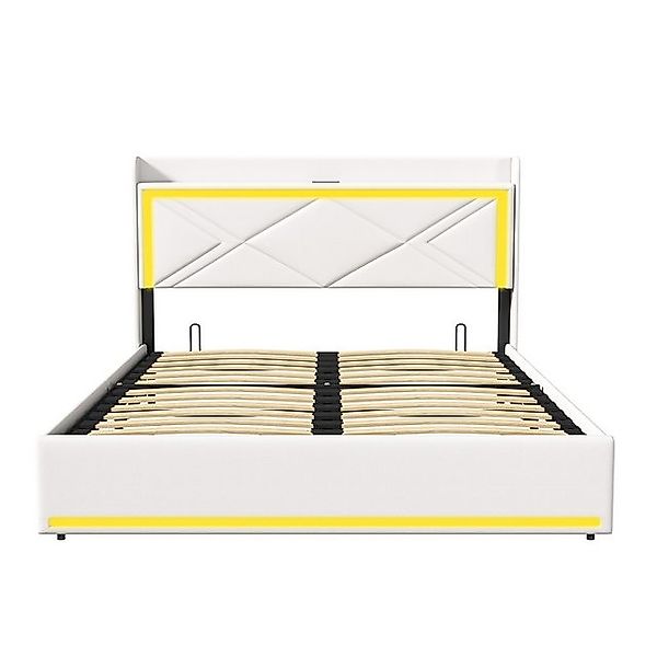 Furnishings Home Stauraumbett Doppelbett Polsterbett inkl. LED und Bettkast günstig online kaufen