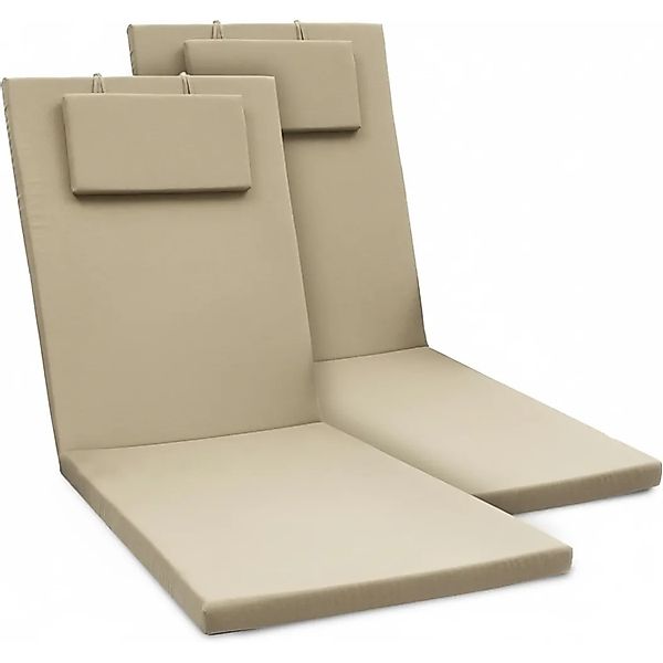 Beautissu 2er Set Gartenliege Auflage Sonnenliege Loft RL 200x60x5cm Natur günstig online kaufen