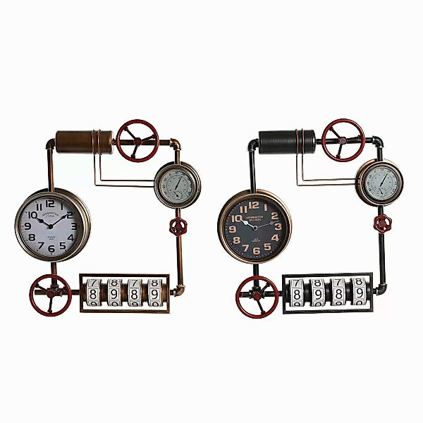 Wanduhr Dkd Home Decor Kristall Rot Schwarz Golden Eisen (57 X 9,5 X 57 Cm) günstig online kaufen