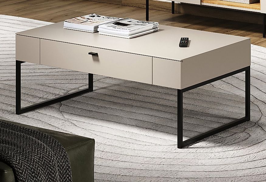 Furn.Design Couchtisch Alegro (Wohnzimmertisch in Cashmere / Sand, 110 x 68 günstig online kaufen