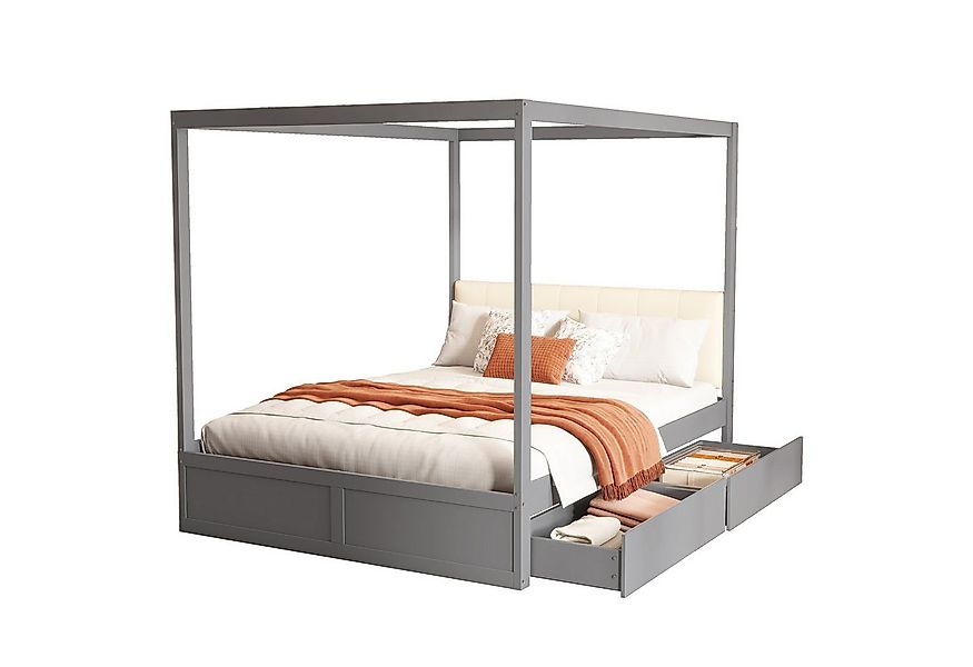 REDOM Bett Elegantes Holz-Himmelbett Doppelbett Kinderbett 140x200 cm (mit günstig online kaufen