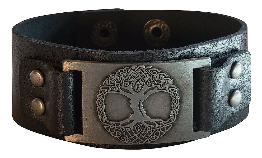 Saraswati Armband Armband "Baum des Lebens" Leder, schwarz, Metalllegierung günstig online kaufen