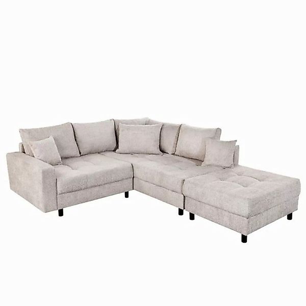 riess-ambiente Ecksofa KENT 220cm greige, Set 2 Teile, Wohnzimmer · Couch · günstig online kaufen