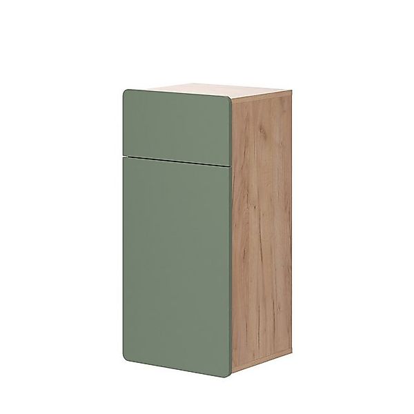 Vicco Midischrank Izan Goldkraft Eiche/Grün 37 x 77 cm mit Schublade und Tü günstig online kaufen