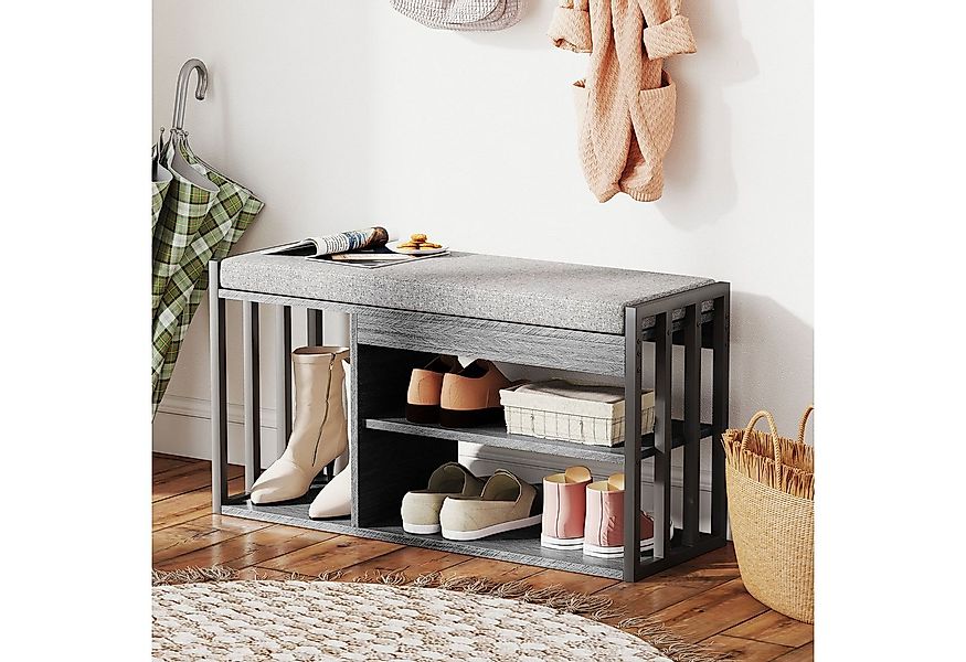 HOMCOM Schuhbank Schuhregal mit Sitzfläche, Stauraum (Flurbank, 1-St., gepo günstig online kaufen