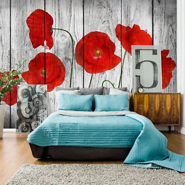 artgeist Fototapete Tale of Red Poppies mehrfarbig Gr. 400 x 280 günstig online kaufen