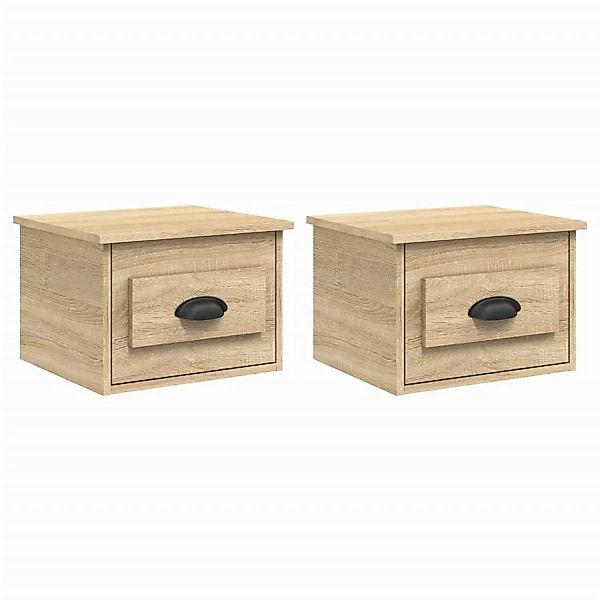 vidaXL Nachttisch Wand-Nachttische 2 Stk. Sonoma-Eiche günstig online kaufen