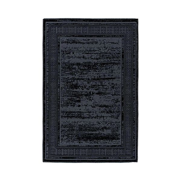 MeGusta Flachflor Teppich UsedLook Modern Schwarz Polyester 120x170 cm Eva günstig online kaufen
