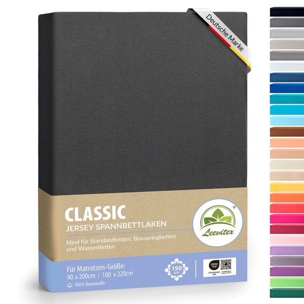 leevitex® Spannbettlaken Spannbettlaken Anthrazit / Grau günstig online kaufen