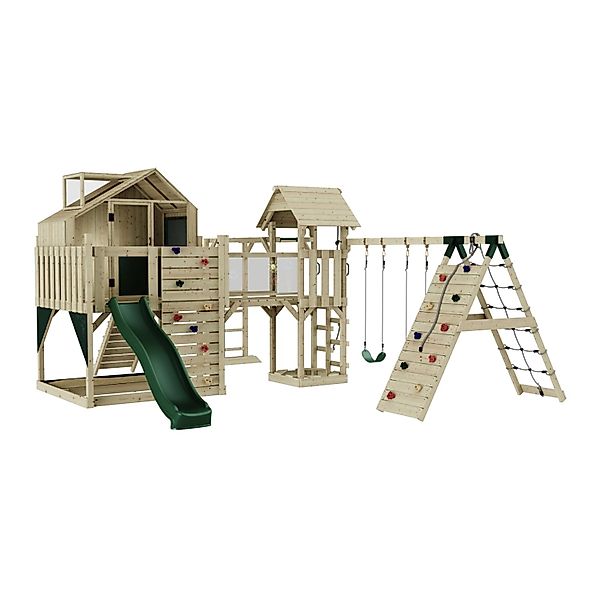 OutdoorToys Spielturm Milo mit Kinderschaukel Dunkelgrün günstig online kaufen