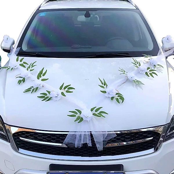 Kunstblume Autoschmuck Hochzeit Motorhaube Auto Wedding günstig online kaufen