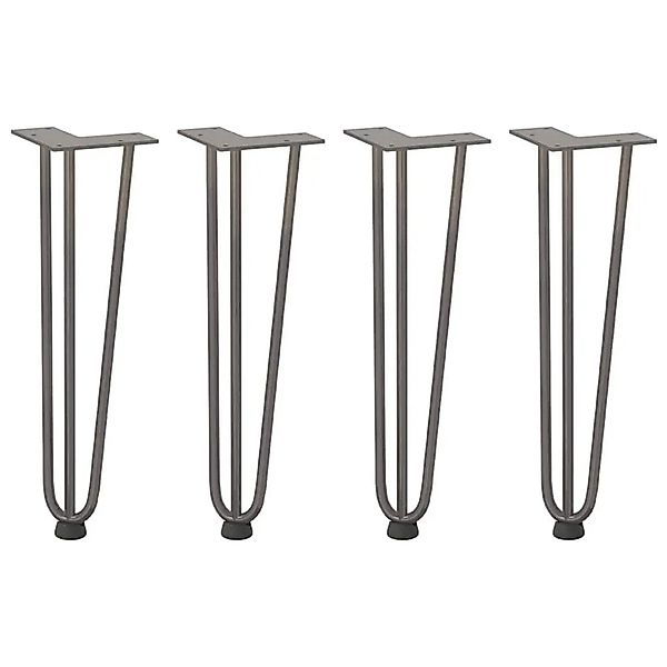 vidaXL Haarnadelbeine für Couchtisch 4 Stk Naturstahl 42 cm Massivstahl 401 günstig online kaufen