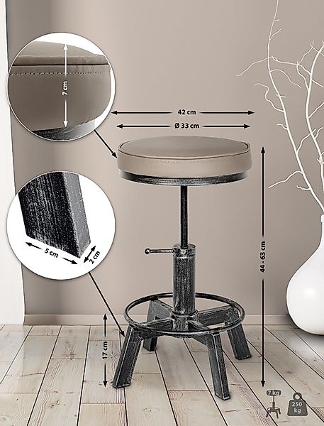 CLP Sitzhocker Destin, im Industrial Design, günstig online kaufen