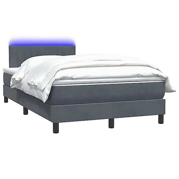 vidaXL Boxspringbett mit Matratze & LED Hellgrau 120x220 cm Samt 3317115 günstig online kaufen