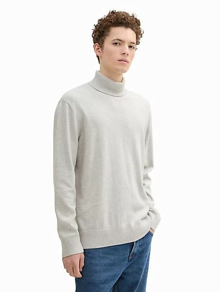 TOM TAILOR Denim Strickpullover Basic Rollkragenpullover mit Logo Stickerei günstig online kaufen