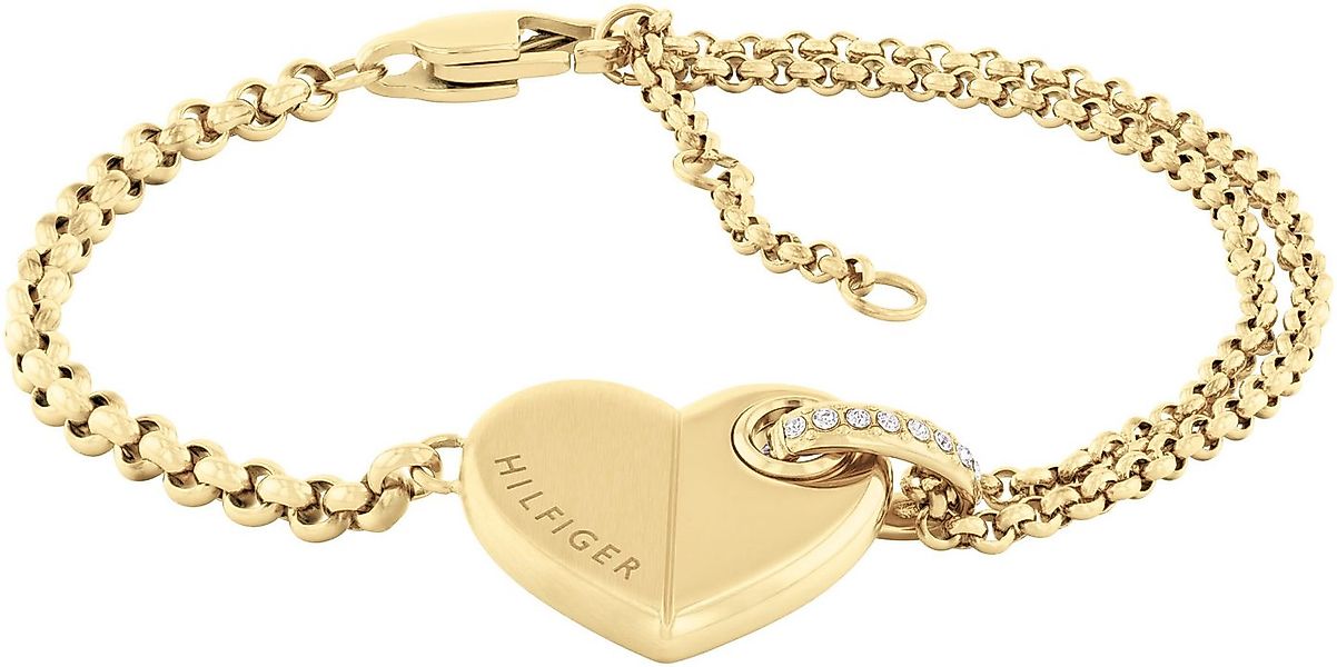 Tommy Hilfiger Armkette BOLD HEARTS, mit Emaille - mit Glasstein günstig online kaufen