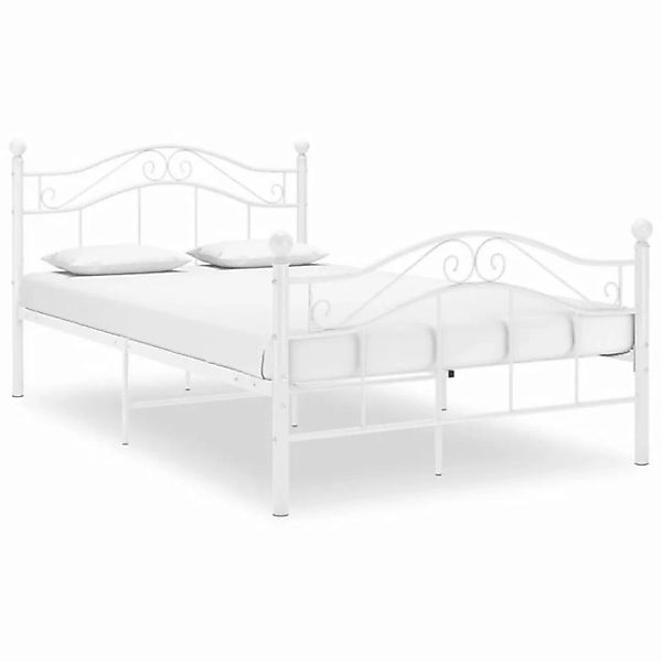 furnicato Bett Weiß Metall 120x200 cm günstig online kaufen