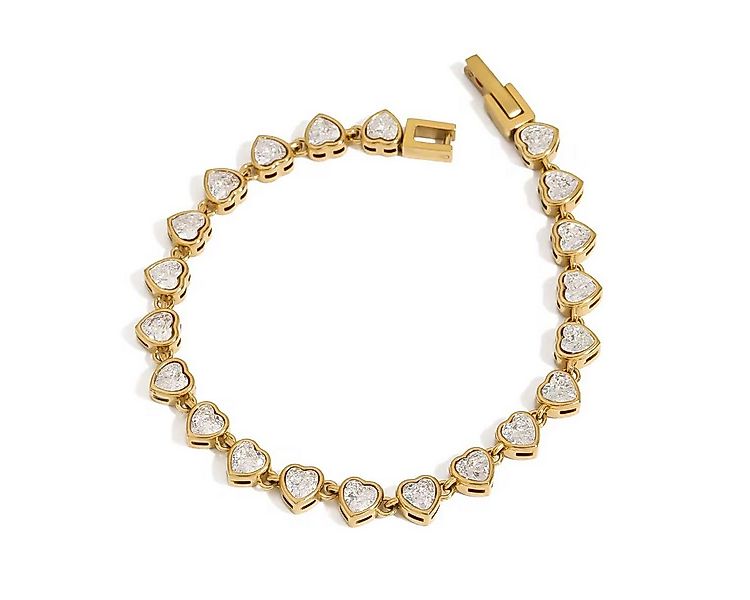 ROUGEMONT Armband Tennis Armband Herz Design Edelstahl Hypoallergen Wasserf günstig online kaufen