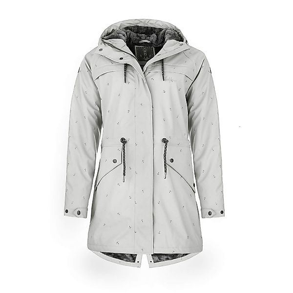 Leitfeuer Regenmantel Damen PU-Parka mit Punkte-Anker-Print günstig online kaufen