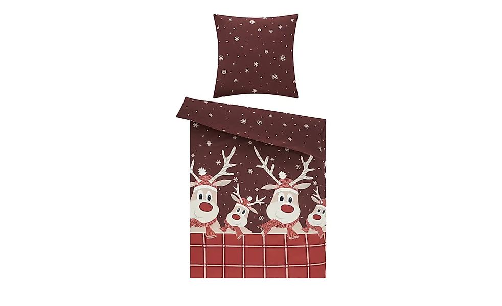 como Biber Bettwäsche  Oh Deer ¦ rot ¦ Maße (cm): B: 135 Weihnachten - Höff günstig online kaufen