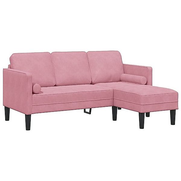 vidaXL Sofa Staubiges Rosa Polyesterstoff mit Schaumstoff und Holzbeinen Gr günstig online kaufen
