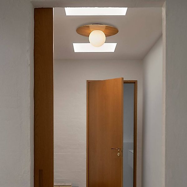 Deckenleuchte Siona, Holzdekor, Metall, IP44, E27 günstig online kaufen