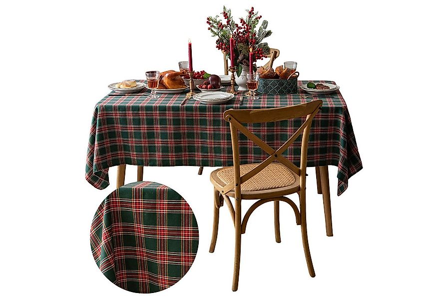 BTTO Tischdecke Weihnachten Tischdecke, Karierte Tischdecke Quadratisch, We günstig online kaufen
