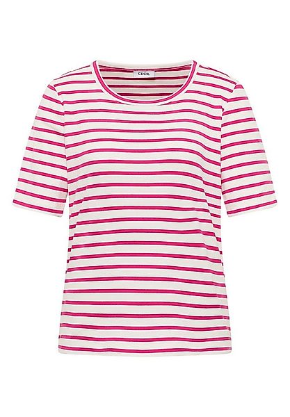 CECIL Kurzarmshirt Basic Stripe Rib Shirt günstig online kaufen