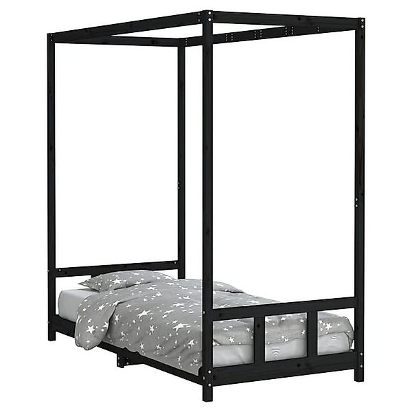 vidaXL Kinderbett, Jugendbett Schwarz 90x190 cm Massivholz Kiefer günstig online kaufen