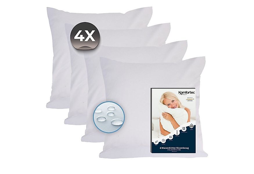 Komfortec Kissenbezüge Wasserdichter Kissenbezug Set, Hypoallergen Kopfkiss günstig online kaufen