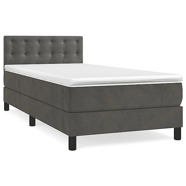 Vidaxl Boxspringbett Mit Matratze Dunkelgrau 80x200 Cm Samt günstig online kaufen