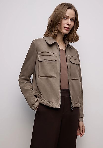 STREET ONE Lederimitatjacke ohne Kapuze in Velours-Optik günstig online kaufen