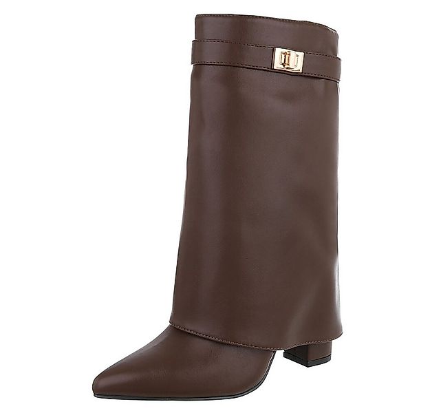 Ital-Design Elegante Stiefeletten mit umgeschlagenem Schaft für Damen High- günstig online kaufen
