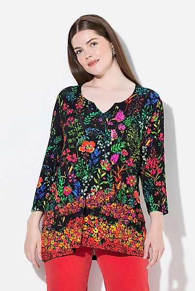 Ulla Popken T-Shirt Shirt Landhausdruck A-Linie günstig online kaufen