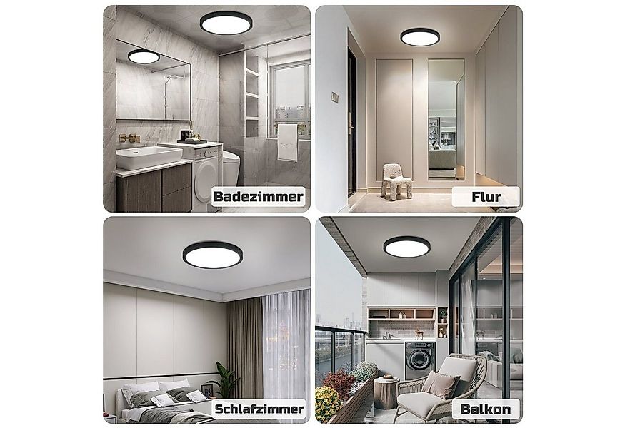 ZMH LED Deckenleuchte ∅22cm 15W Selbstmontage Schlafzimmer, LED fest integr günstig online kaufen