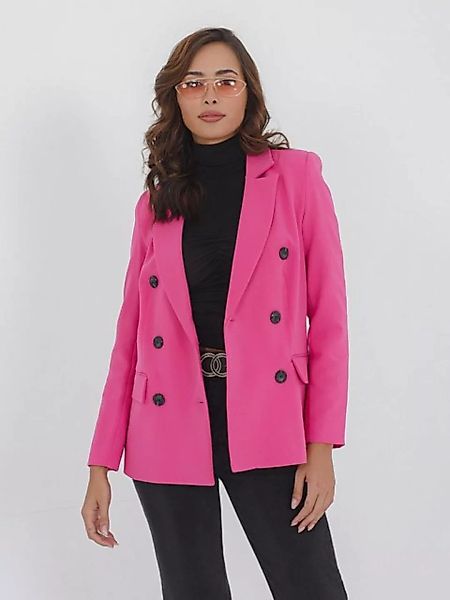 Freshlions Jackenblazer Blazer 'ANITA' Pink S Falten günstig online kaufen
