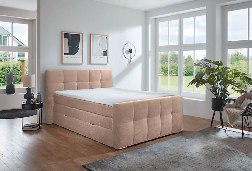 Places of Style Boxspringbett »Rosà«, H3/H3, H3/H4, H4/H4 möglich günstig online kaufen