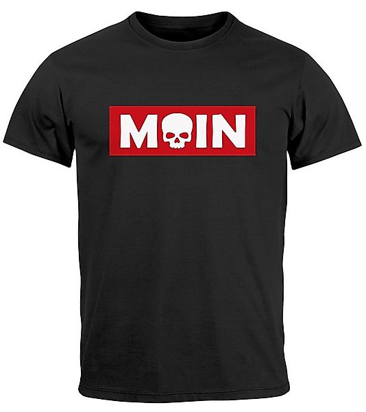 Neverless Print-Shirt Herren T-Shirt Schriftzug Moin Skull Totenkopf Aufdru günstig online kaufen