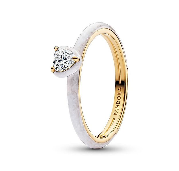 Pandora Fingerring Chakra Herz Damenring, IP Gold, Zirkonia, Emaille von PA günstig online kaufen