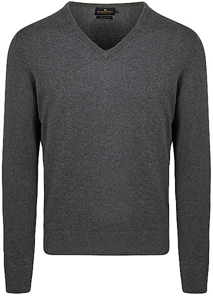 Steppin' Out Pullover Cotton Cashmere V-Ausschnitt Anthrazit Melange - Größ günstig online kaufen