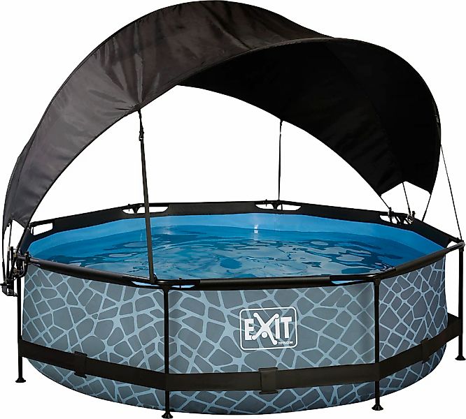 EXIT Framepool "inkl. Sonnensegel" ØxH: 300x76 cm, mit Kartuschenfilterpump günstig online kaufen