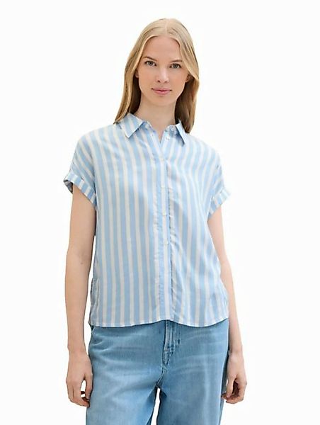 TOM TAILOR Blusenshirt Bluse Gestreiftes Kurzarm Shirt Gestreiftes Kurzarmh günstig online kaufen